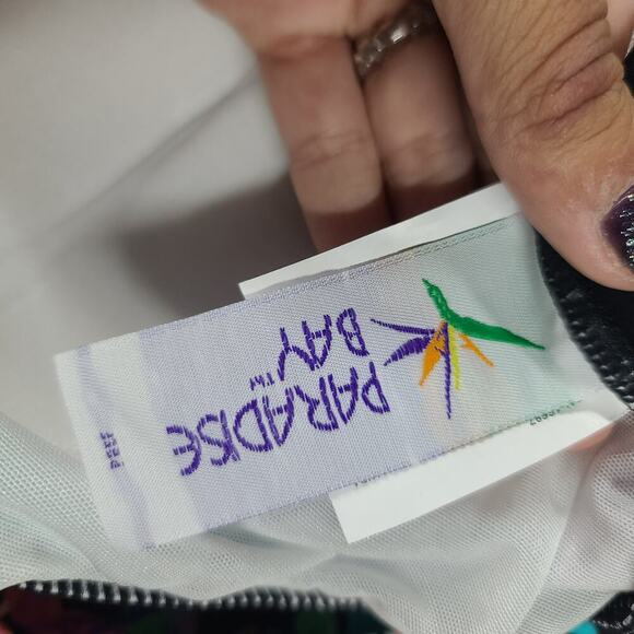 Paradise Bay Dream Gardens Bow front Minimizer Swim Dress Sz 14 Vacation - Picture 7 of 9